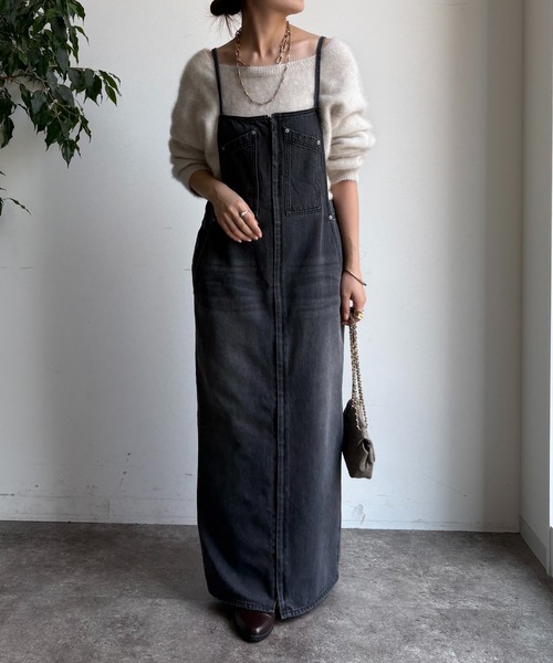 DOUDOU デニムキャミジャンスカサイズ38 完売品　キャミワンピ デニムキャミジャンスカ（ワンピース）｜DouDou（ドゥドゥ）の