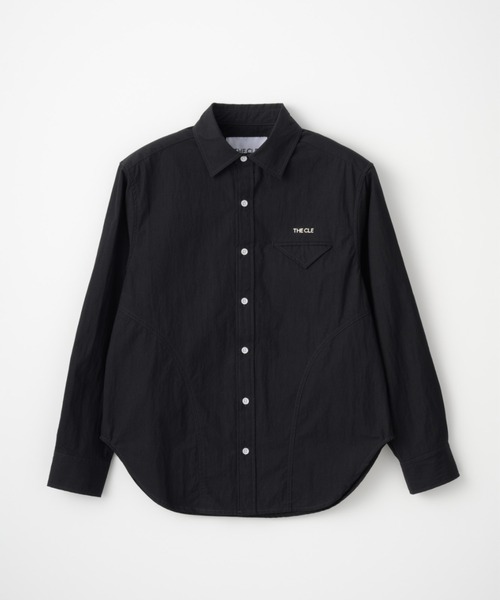 THE CLE（ザクレ）の「TYPEWRITER SHIRT / タイプライターシャツ【タイプライター生地】 シャツ トップス メンズ（シャツ/ブラウス・メンズ・ネイビー/ブラック・SMALL/MEDIUM/LARGE）」の2枚目の写真