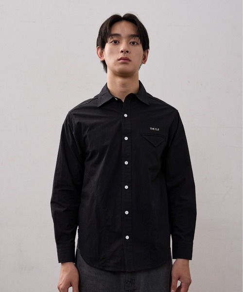 THE CLE（ザクレ）の「TYPEWRITER SHIRT / タイプライターシャツ【タイプライター生地】 シャツ トップス メンズ（シャツ/ブラウス・メンズ・ネイビー/ブラック・SMALL/MEDIUM/LARGE）」の11枚目の写真