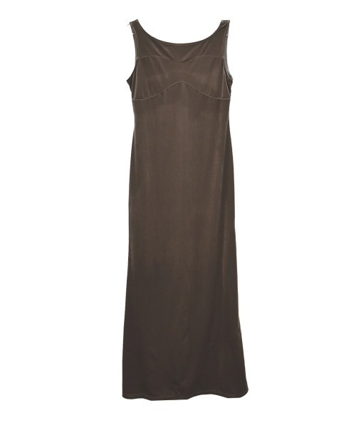 Reurie'（レウリィ）の「【-5kg見え！】オリジナルビスチェベロアワンピース / シンプル きれいめ ノースリーブ タンクトップ お呼ばれ オケージョン シンプル ネイビー ブルー ブラウン ブラック 着痩せ（ワンピース・レディース・ブラウン/ネイビー/ブラック・FREE）」の12枚目の写真