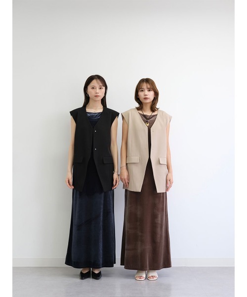 JOIEVE ベロアワンピース 38 チョコレート choker velour one-piece / チョーカーベロアワンピース