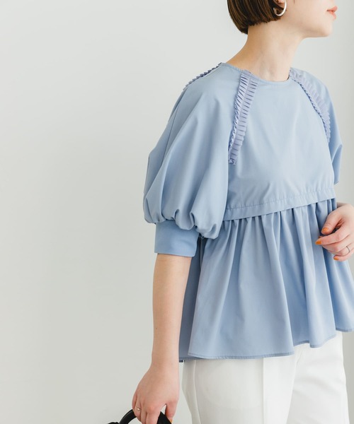 F by ROSSO（エフバイロッソ）の「F by ROSSO　プリーツデザインブラウス（シャツ/ブラウス・レディース・ブラック/ブルー/オフホワイト・FREE）」の3枚目の写真