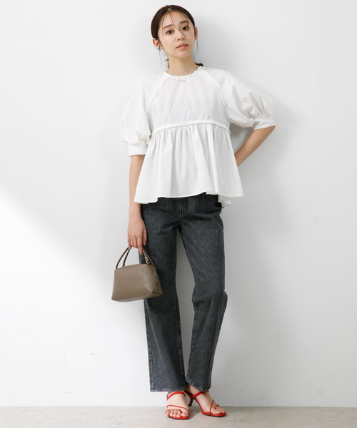 F by ROSSO（エフバイロッソ）の「F by ROSSO　プリーツデザインブラウス（シャツ/ブラウス・レディース・ブラック/ブルー/オフホワイト・FREE）」の6枚目の写真