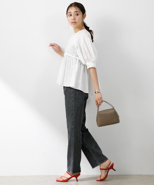 F by ROSSO（エフバイロッソ）の「F by ROSSO　プリーツデザインブラウス（シャツ/ブラウス・レディース・ブラック/ブルー/オフホワイト・FREE）」の7枚目の写真