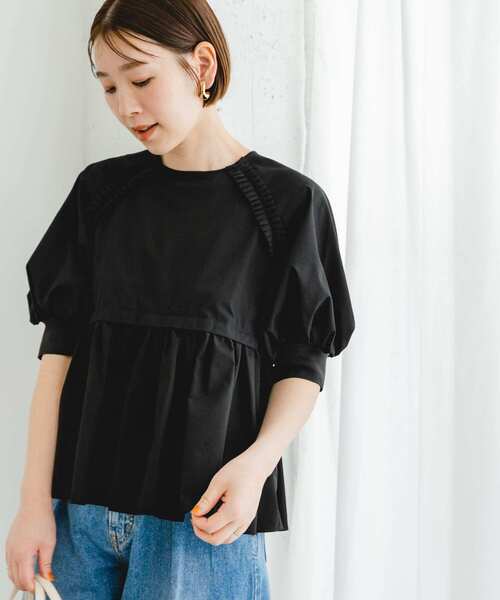 F by ROSSO（エフバイロッソ）の「F by ROSSO　プリーツデザインブラウス（シャツ/ブラウス・レディース・ブラック/ブルー/オフホワイト・FREE）」の8枚目の写真