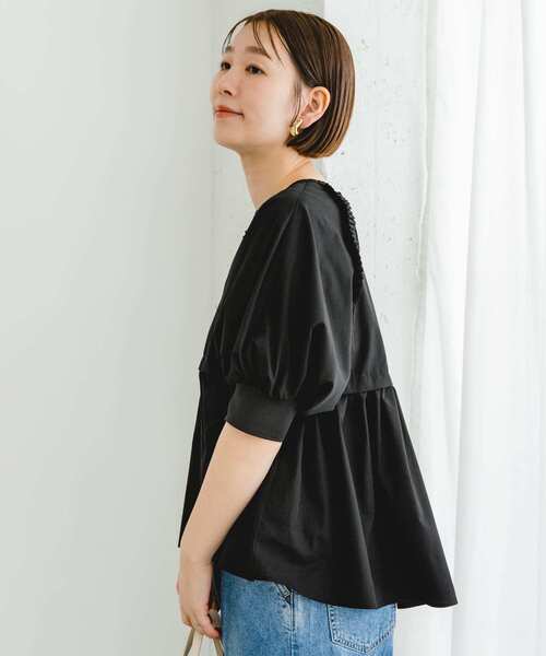 F by ROSSO（エフバイロッソ）の「F by ROSSO　プリーツデザインブラウス（シャツ/ブラウス・レディース・ブラック/ブルー/オフホワイト・FREE）」の9枚目の写真