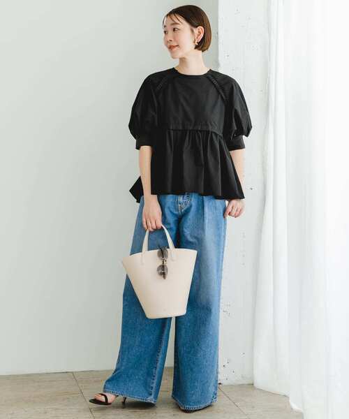 F by ROSSO（エフバイロッソ）の「F by ROSSO　プリーツデザインブラウス（シャツ/ブラウス・レディース・ブラック/ブルー/オフホワイト・FREE）」の11枚目の写真