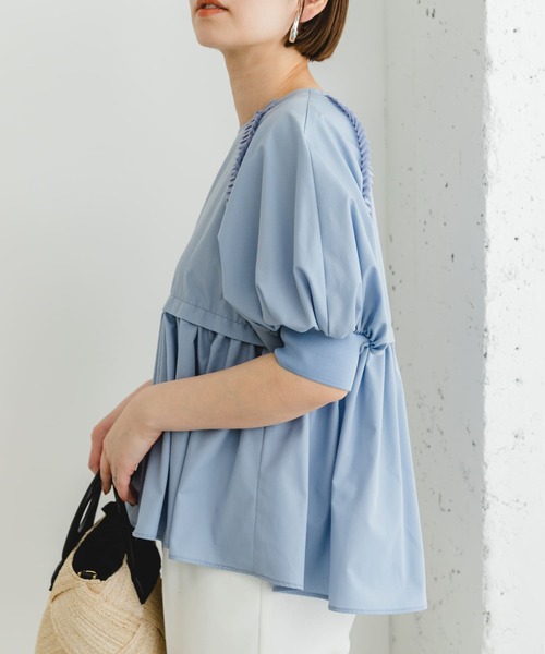 F by ROSSO（エフバイロッソ）の「F by ROSSO　プリーツデザインブラウス（シャツ/ブラウス・レディース・ブラック/ブルー/オフホワイト・FREE）」の14枚目の写真