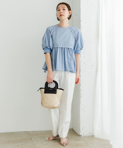 F by ROSSO（エフバイロッソ）の「F by ROSSO　プリーツデザインブラウス（シャツ/ブラウス・レディース・ブラック/ブルー/オフホワイト・FREE）」の18枚目の写真