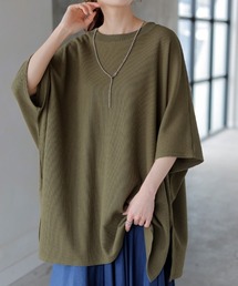 オーバーサイズワッフルTシャツ ＜セットアップ可＞