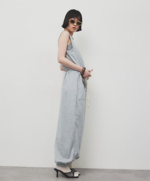 HANNE(アン)の「ベアバックスウェットジャンプスーツ(サロペット/オーバーオール・レディース・ネイビー/グレー・SMALL/MEDIUM)」の20枚目の写真