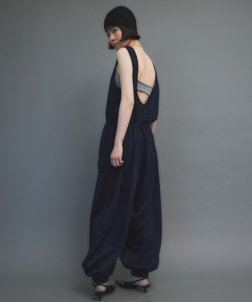 made in france ネイビー コーデュロイ サロペット　ジャンプスーツ セール】ベアバックスウェットジャンプスーツ（サロペット