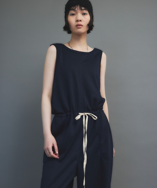 HANNE(アン)の「ベアバックスウェットジャンプスーツ(サロペット/オーバーオール・レディース・ネイビー/グレー・SMALL/MEDIUM)」の6枚目の写真