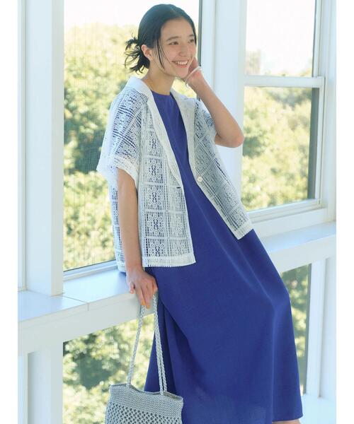 Samansa Mos2 blue（サマンサモスモスブルー）の「レースシャツジャケット（シャツ/ブラウス・レディース・ブラック/オフホワイト/キナリ・F）」の5枚目の写真