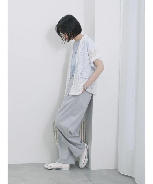 Samansa Mos2 blue（サマンサモスモスブルー）の「レースシャツジャケット（シャツ/ブラウス・レディース・ブラック/オフホワイト/キナリ・F）」の14枚目の写真