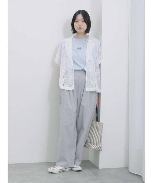 Samansa Mos2 blue（サマンサモスモスブルー）の「レースシャツジャケット（シャツ/ブラウス・レディース・ブラック/オフホワイト/キナリ・F）」の16枚目の写真