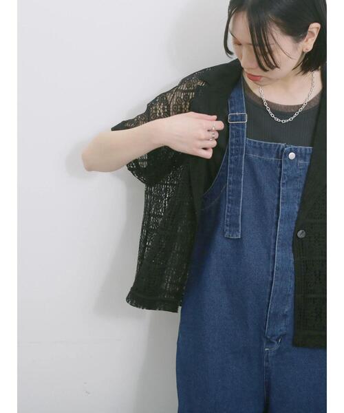 Samansa Mos2 blue（サマンサモスモスブルー）の「レースシャツジャケット（シャツ/ブラウス・レディース・ブラック/オフホワイト/キナリ・F）」の21枚目の写真