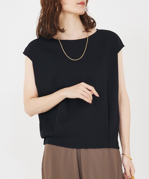 qualite（カリテ）の「【接触冷感】強撚ライトポンチプルオーバー/オフィスカジュアル/夏服（Tシャツ/カットソー・レディース・ホワイト/ライトベージュ/ブラック・フリー）」の3枚目の写真