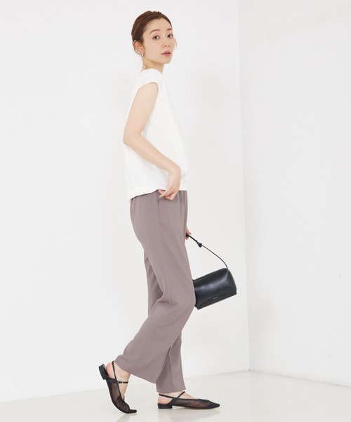 qualite（カリテ）の「【接触冷感】強撚ライトポンチプルオーバー/オフィスカジュアル/夏服（Tシャツ/カットソー・レディース・ホワイト/ライトベージュ/ブラック・フリー）」の18枚目の写真