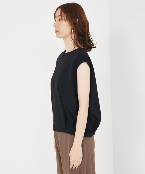 qualite（カリテ）の「【接触冷感】強撚ライトポンチプルオーバー/オフィスカジュアル/夏服（Tシャツ/カットソー・レディース・ホワイト/ライトベージュ/ブラック・フリー）」の10枚目の写真