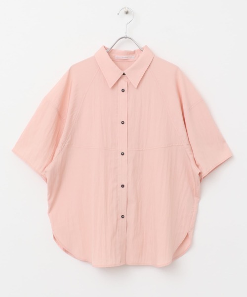 KBF(ケイビーエフ)の「マニッシュルーズシャツ(シャツ/ブラウス・レディース・オフホワイト/ピンク/ネイビー・ONE)」の8枚目の写真