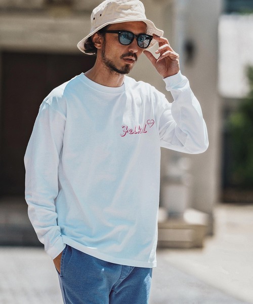felkod(フィルコッド)の「mlt5271- Print Long Sleeve Tee ロングスリーブカットソー(Tシャツ/カットソー・メンズ・ブラック/トップグレー/ホワイト/ネイビー・S/M/L/XL)」の11枚目の写真