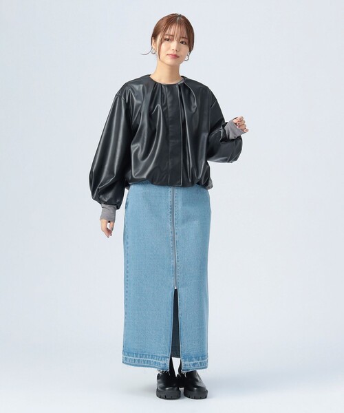 BEAMS HEART（ビームスハート）の「【WEB限定】フェイクレザー コクーン ブルゾン（ブルゾン・レディース・ブラック/ブラウン系その他2・FREE）」の22枚目の写真