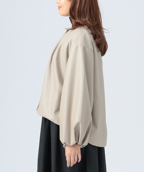 BEAMS HEART（ビームスハート）の「【WEB限定】フェイクレザー コクーン ブルゾン（ブルゾン・レディース・ブラック/ブラウン系その他2・FREE）」の6枚目の写真