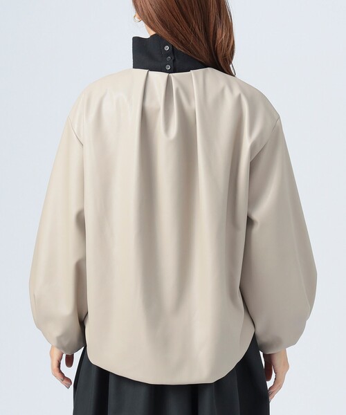 BEAMS HEART（ビームスハート）の「【WEB限定】フェイクレザー コクーン ブルゾン（ブルゾン・レディース・ブラック/ブラウン系その他2・FREE）」の7枚目の写真