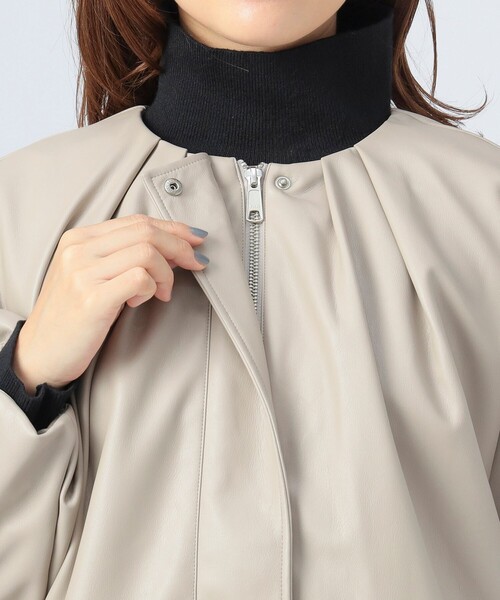 BEAMS HEART（ビームスハート）の「【WEB限定】フェイクレザー コクーン ブルゾン（ブルゾン・レディース・ブラック/ブラウン系その他2・FREE）」の8枚目の写真