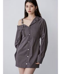 MURUA | アシメショルダーミニシャツワンピース(ワンピース)
