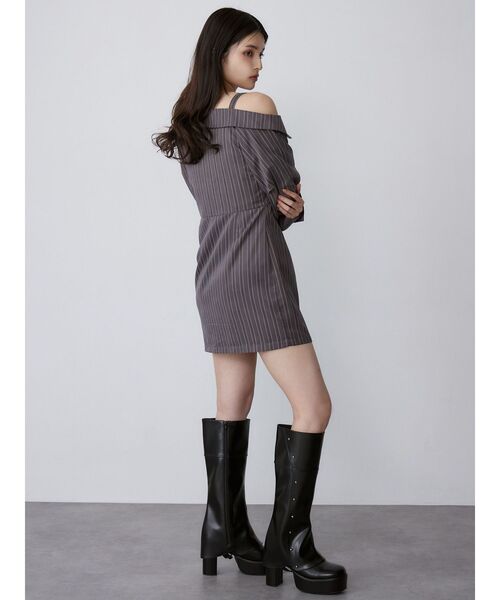 MURUA（ムルーア）の「アシメショルダーミニシャツワンピース（ワンピース・レディース・ホワイト/ベージュ/グレー・FREE）」の11枚目の写真