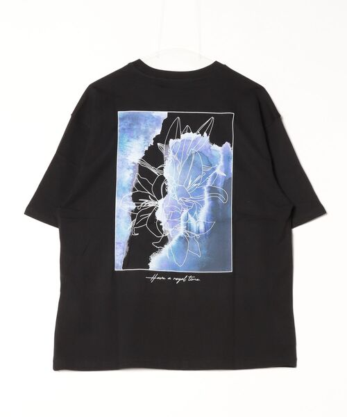 CavariA(キャバリア)の「『CavariA/キャバリア』花デザイン半袖Tシャツ(Tシャツ/カットソー・メンズ・ブラック系2/ブラック系4/ホワイト系3/ホワイト系2/ブラック系3/ブラック系1/ホワイト系4/ホワイト系1・L/M)」の17枚目の写真
