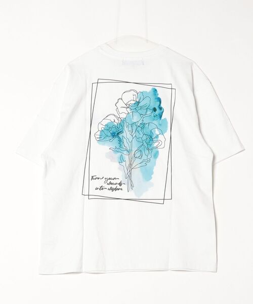 CavariA(キャバリア)の「『CavariA/キャバリア』花デザイン半袖Tシャツ(Tシャツ/カットソー・メンズ・ブラック系2/ブラック系4/ホワイト系3/ホワイト系2/ブラック系3/ブラック系1/ホワイト系4/ホワイト系1・L/M)」の18枚目の写真