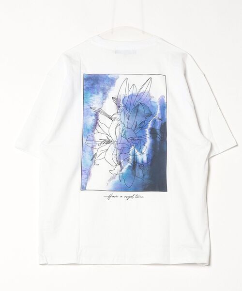 CavariA(キャバリア)の「『CavariA/キャバリア』花デザイン半袖Tシャツ(Tシャツ/カットソー・メンズ・ブラック系2/ブラック系4/ホワイト系3/ホワイト系2/ブラック系3/ブラック系1/ホワイト系4/ホワイト系1・L/M)」の20枚目の写真