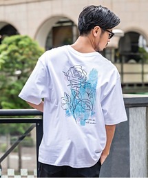 『CavariA/キャバリア』花デザイン半袖Tシャツ