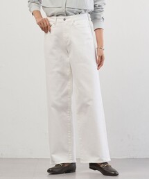 【洗える】BASIC STRETCH DENIM ワイド ストレート デニム