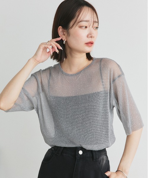 ad thie(アドティエ)の「ビスチェレイヤード ラメカットソー(Tシャツ/カットソー・レディース・シルバー/グレー・FREE)」の22枚目の写真