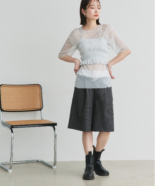 ad thie(アドティエ)の「ビスチェレイヤード ラメカットソー(Tシャツ/カットソー・レディース・シルバー/グレー・FREE)」の16枚目の写真