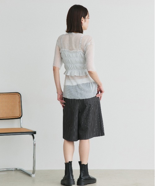 ad thie(アドティエ)の「ビスチェレイヤード ラメカットソー(Tシャツ/カットソー・レディース・シルバー/グレー・FREE)」の15枚目の写真