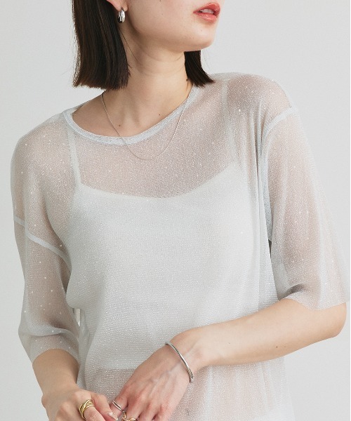 ad thie(アドティエ)の「ビスチェレイヤード ラメカットソー(Tシャツ/カットソー・レディース・シルバー/グレー・FREE)」の11枚目の写真