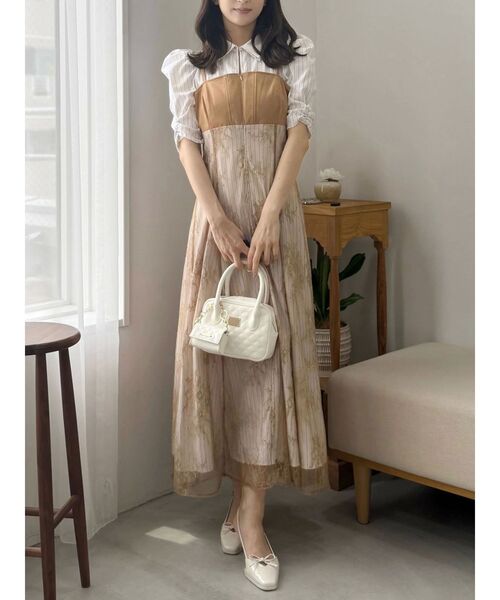 MERCURYDUO(マーキュリーデュオ)の「リボン付きスクエアトゥパンプス(パンプス・レディース・アイボリー/チャコールグレー・36/38)」の5枚目の写真