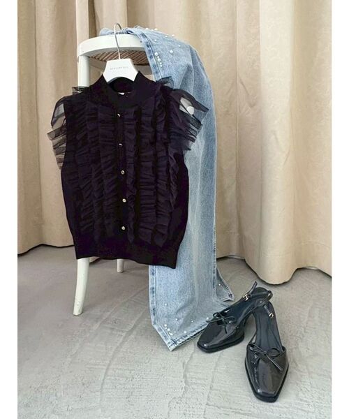 MERCURYDUO(マーキュリーデュオ)の「リボン付きスクエアトゥパンプス(パンプス・レディース・アイボリー/チャコールグレー・36/38)」の9枚目の写真