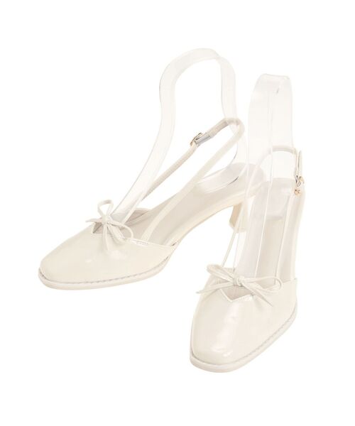 MERCURYDUO(マーキュリーデュオ)の「リボン付きスクエアトゥパンプス(パンプス・レディース・アイボリー/チャコールグレー・36/38)」の16枚目の写真