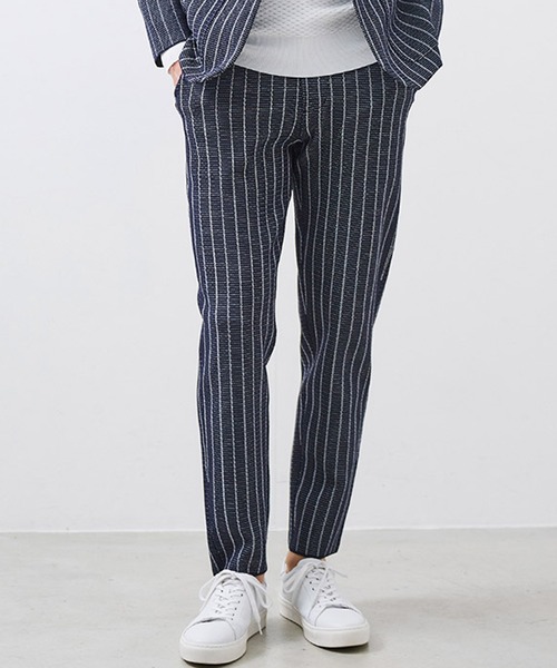 g-stage(ジーステージ)の「G-ZERO ダブルジャガード ストライプ サマーニットパンツ(その他パンツ・メンズ・ネイビー/ライトグレー系/ブラウン・46/48/50)」の3枚目の写真