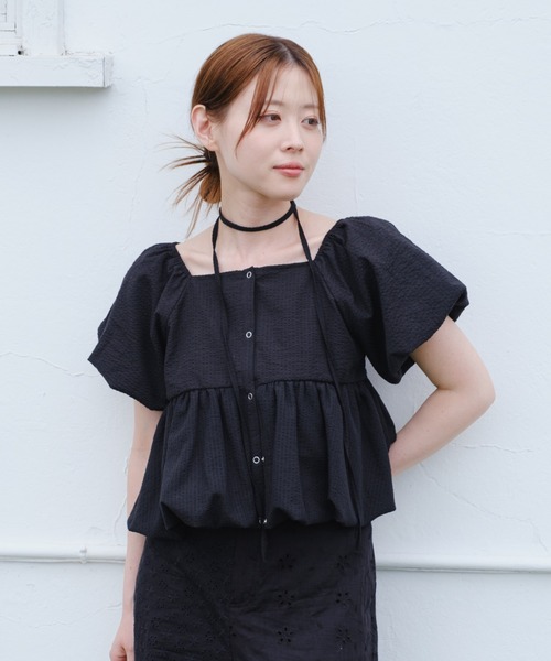 Kastane バルーンブラウス　2WAY Kastane ブラウス シャツ 「2WAY/4色展開」バルーンブラウス
