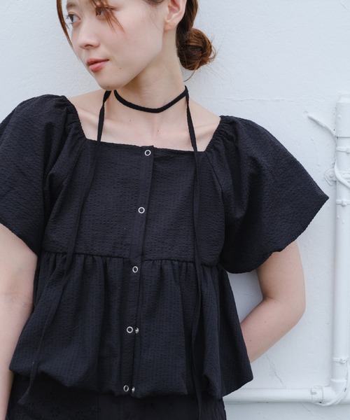 Kastane(カスタネ)の「【2WAY/4色展開】バルーンブラウス(シャツ/ブラウス・レディース・ブラック/ネイビー/ホワイト/ホワイト系その他・FREE)」の12枚目の写真