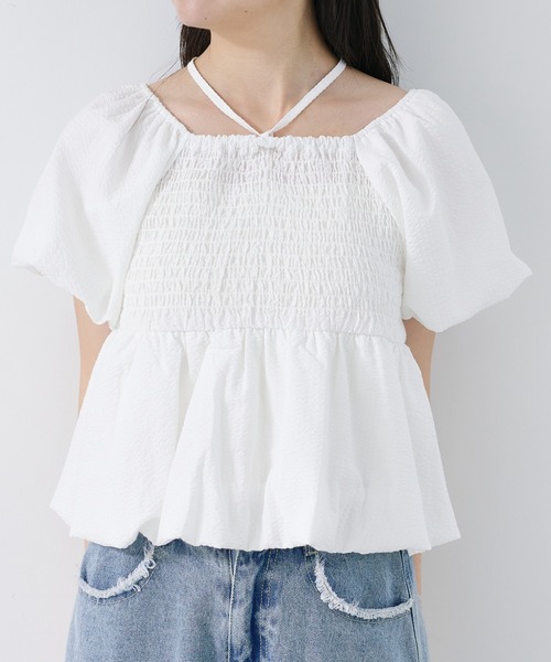 Kastane(カスタネ)の「【2WAY/4色展開】バルーンブラウス(シャツ/ブラウス・レディース・ブラック/ネイビー/ホワイト/ホワイト系その他・FREE)」の18枚目の写真