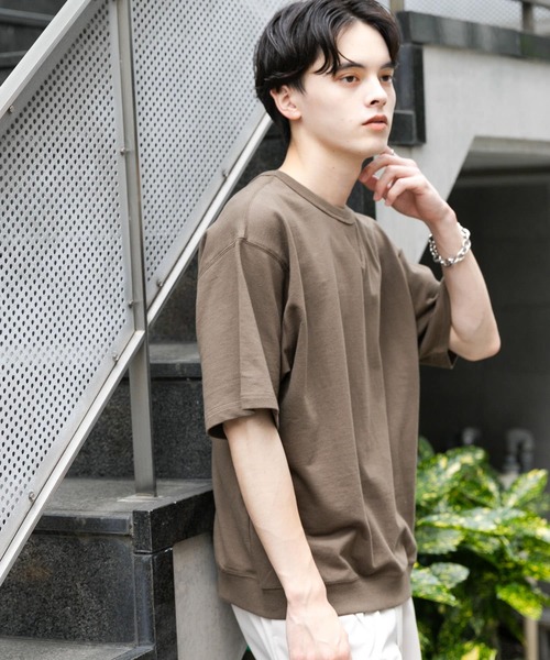 SENSE OF PLACE by URBAN RESEARCH（センスオブプレイスバイアーバンリサーチ）の「ライトスウェットショートスリーブTシャツ（Tシャツ/カットソー・メンズ・オートミール/ミント/ブラウン/チャコールグレー・MEDIUM/LARGE）」の7枚目の写真