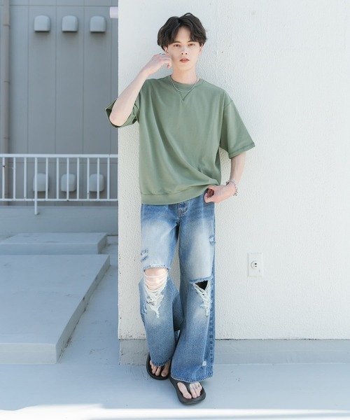 SENSE OF PLACE by URBAN RESEARCH（センスオブプレイスバイアーバンリサーチ）の「ライトスウェットショートスリーブTシャツ（Tシャツ/カットソー・メンズ・オートミール/ミント/ブラウン/チャコールグレー・MEDIUM/LARGE）」の19枚目の写真